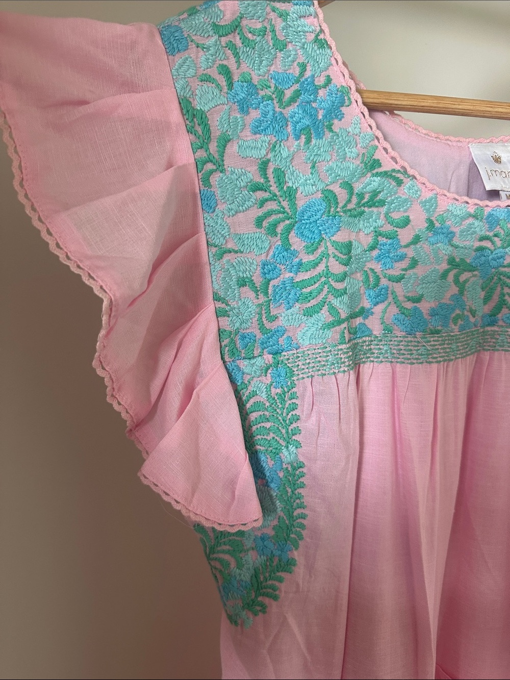 J. Marie Genevieve Embroidered Midi Dress Size Medium - Picture 5 of 9